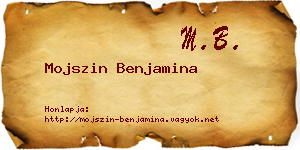Mojszin Benjamina névjegykártya